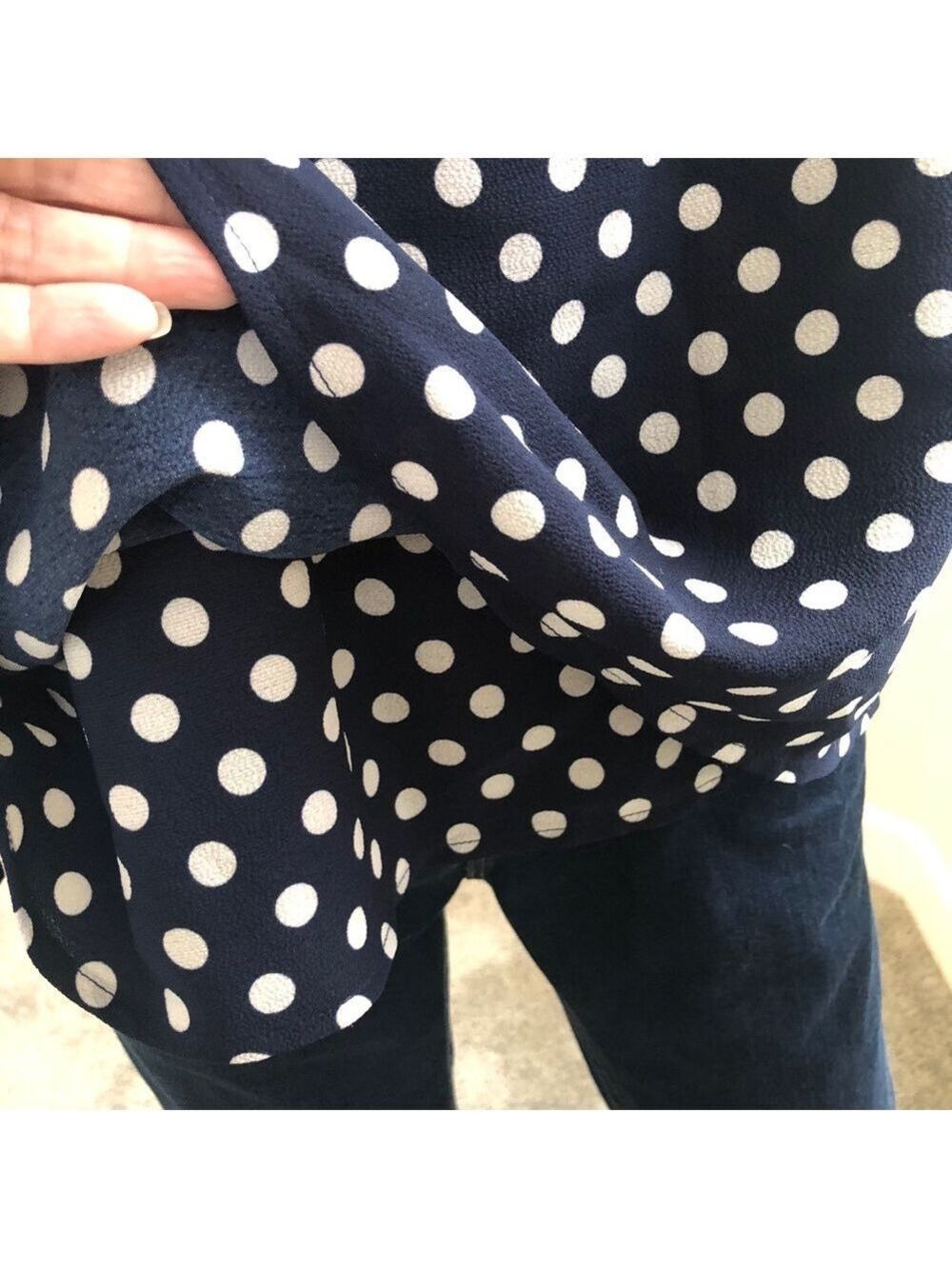 $5 SALE Halogen Petite Sleeveless Polka Dot Top Size MP - Picture 4 of 7